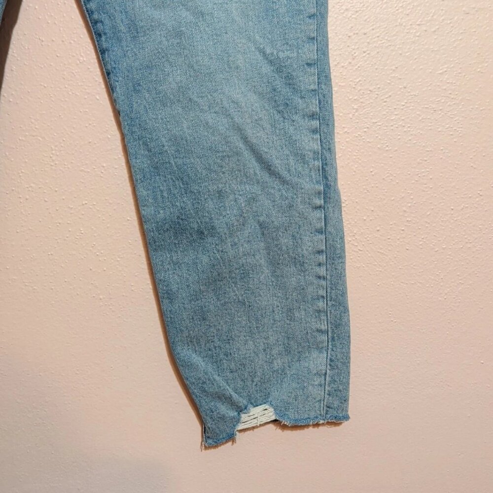 SOLD IOld Navy High-Waisted Straight Leg Jeans Womens 14 Medium Wash Raw Hem - Picture 5 of 10